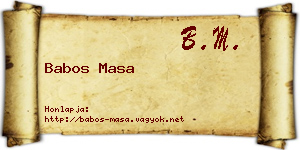 Babos Masa névjegykártya